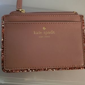 Kate Spade Pink Glitter Card Holder/Small Wallet